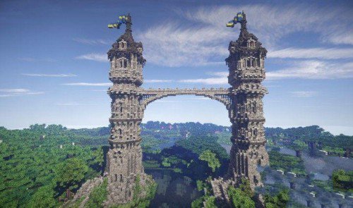 我的世界中世纪双子塔楼地图存档下载绿色版