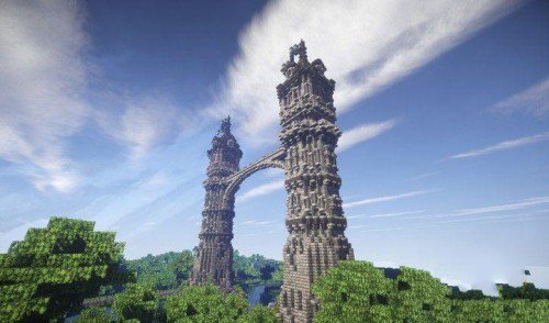 我的世界中世纪双子塔楼地图存档下载绿色版