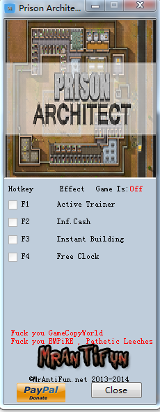 监狱建筑师三项修改器下载MrAntiFun版
