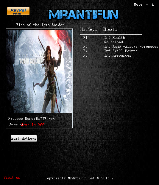 古墓丽影崛起七项修改器下载v1.0 绿色版