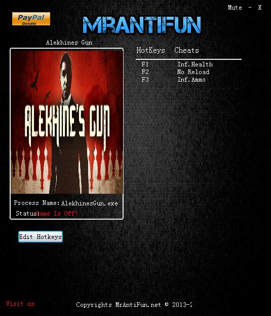 阿廖欣的枪v1.0三项修改器下载MrAntiFun版