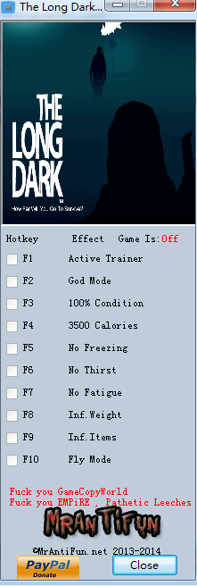 漫长夜1.52九项修改器下载MrAntiFun版