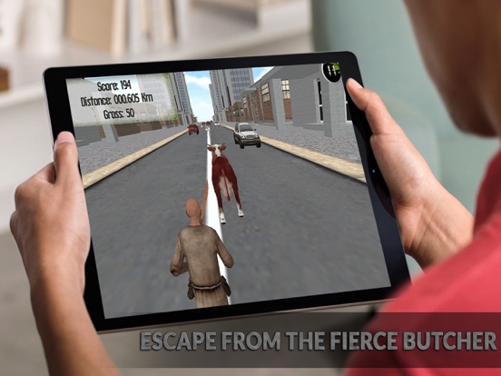 Buffalo Sprint: Run & Jump through 市场 & 路 to 避免 屠夫 Cover 地 at Maximum Velocity