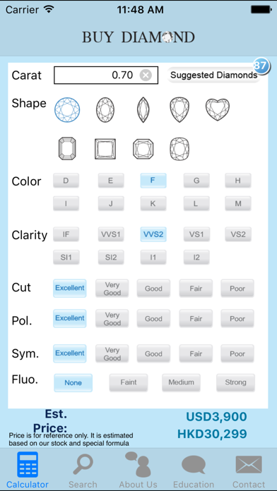 Buy Diamond - 钻石价格计算机 Diamond Price Calculator
