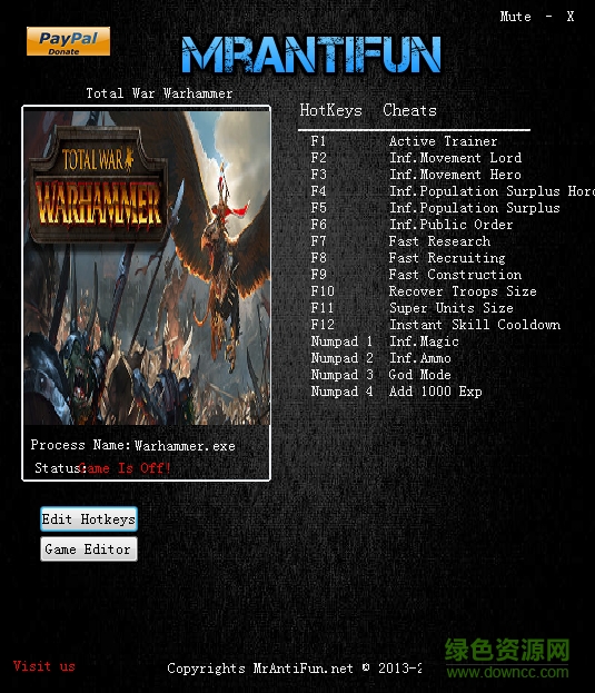 战锤全面战争十七项修改器下载v1.3.0 绿色免费版