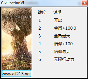 文明6五项修改器下载v1.0 绿色通用版