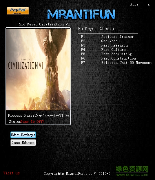 文明6九项修改器下载v1.0 绿色版