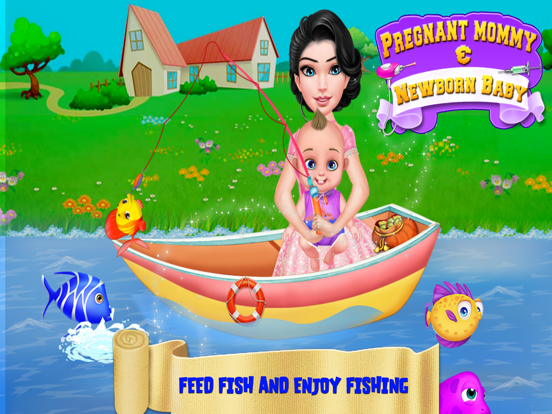 怀孕的妈妈和新出生的婴孩