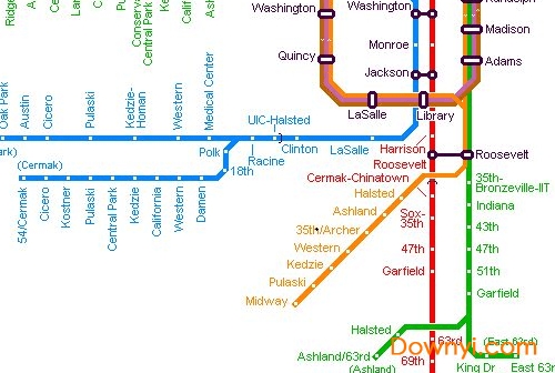 芝加哥地铁线路图