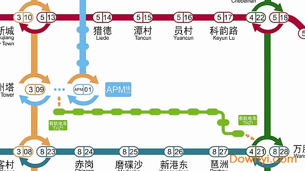 广州地铁图高清英文版下载大图版