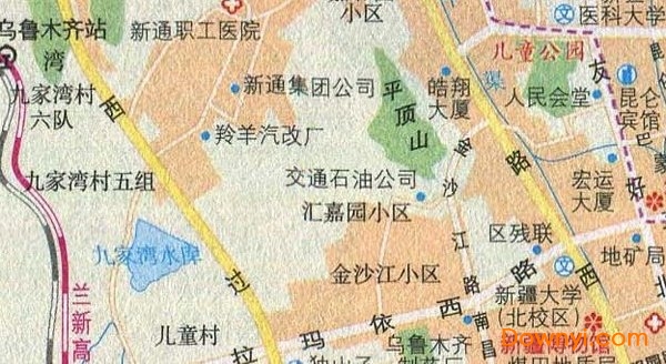 乌鲁木齐旅游地图 乌鲁木齐旅游景点地图