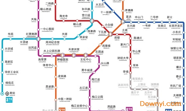 天津地铁线路图2019高清版 天津地铁线路图2019可放大版