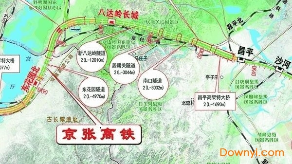 京张高速铁路线图最新高清版下载详细版