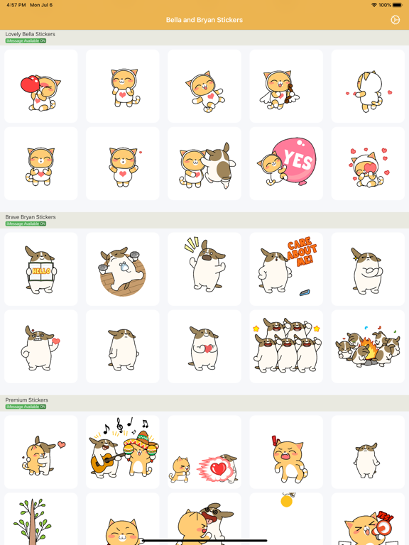 贝拉和布里安 — iMessage 动态贴纸