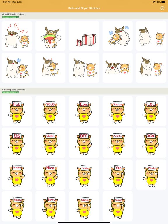 贝拉和布里安 — iMessage 动态贴纸
