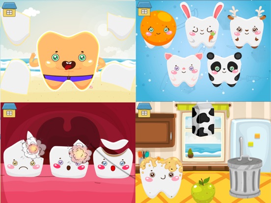 搞 笑 牙 齿 发展中 游戏 拼图 着色 为 女孩 儿童