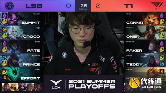 LOL-LCK：Faker招牌妖姬重出江湖输出爆表，T1节奏压制3-0横扫LSB