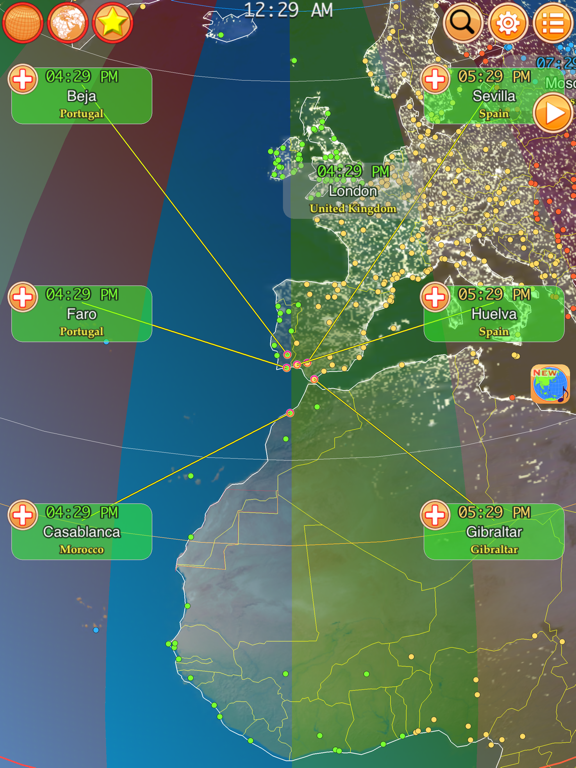 地球仪之城市时钟