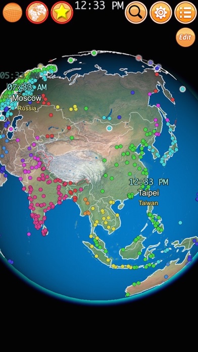 地球仪之城市时钟