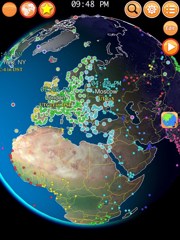 地球仪之城市时钟