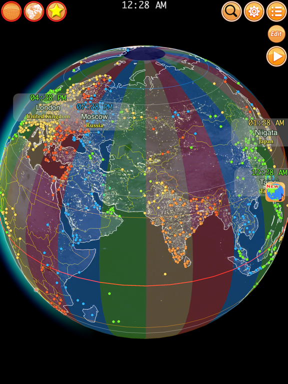 地球仪之城市时钟