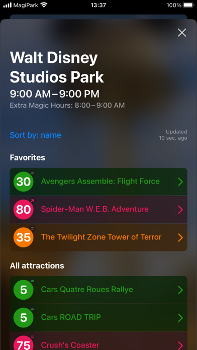 MagiPark巴黎迪士尼乐园了解您最喜爱景点的等待时间