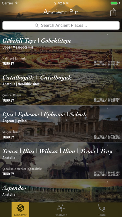 Ancient Pin - 古代地方, 考古地点