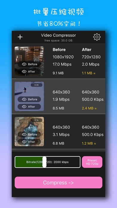 视频压缩-批量视频压缩与图片压缩