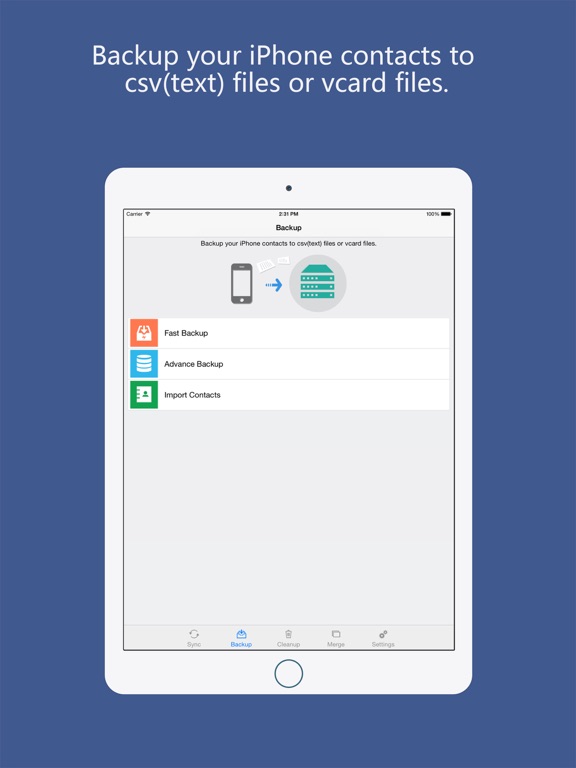 联系人同步，备份&清理