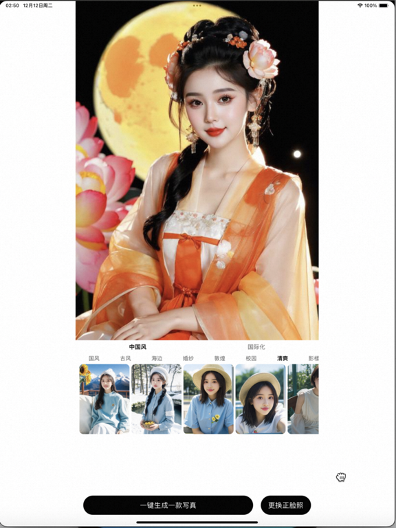 72写真-ai换脸软件变装壁纸美图秀猫轻千颜趣咔叽智能相机拍