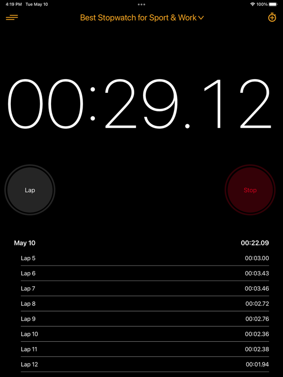 运动和工作秒表