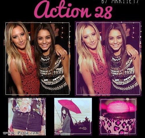 人物照片唯美粉色ps动作下载绿色版