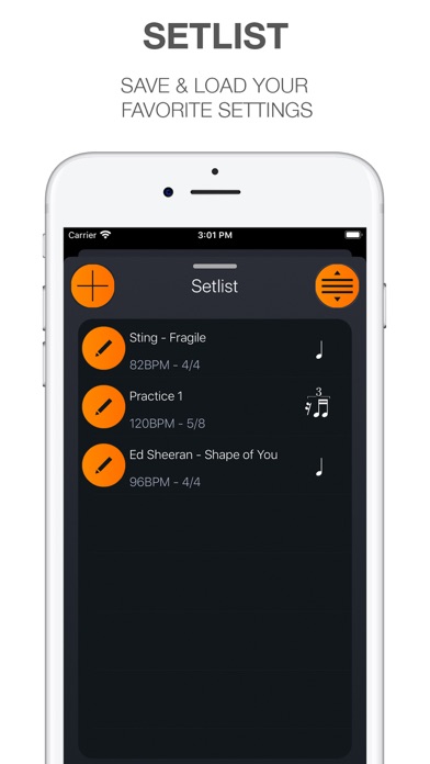 Band Metronome：节拍器与曲目表