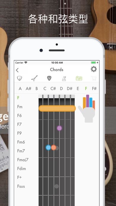 吉他，尤克里里琴和低音吉他调音器。