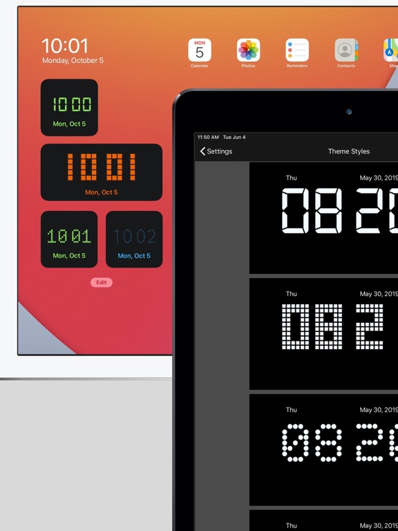 锁屏待机时钟 - 桌面悬浮秒表小组件,全屏夜光数字电子闹钟